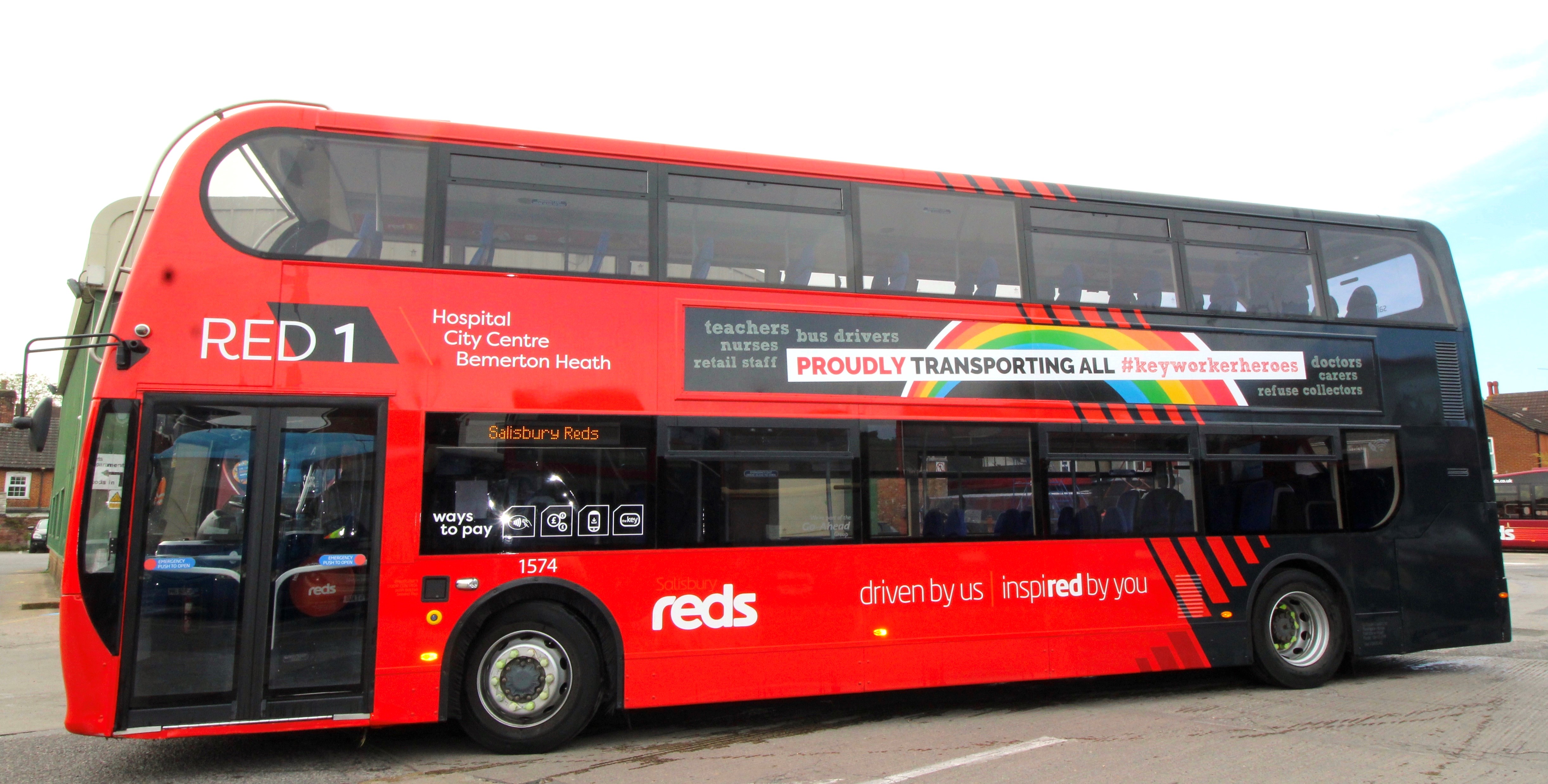 Rainbow tribute bus Salisbury Reds